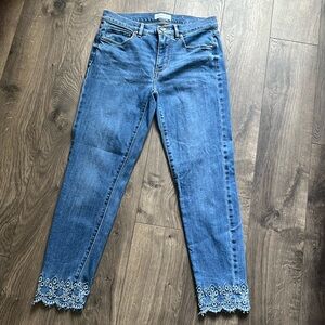 Loft stretch skinny crop jeans 26